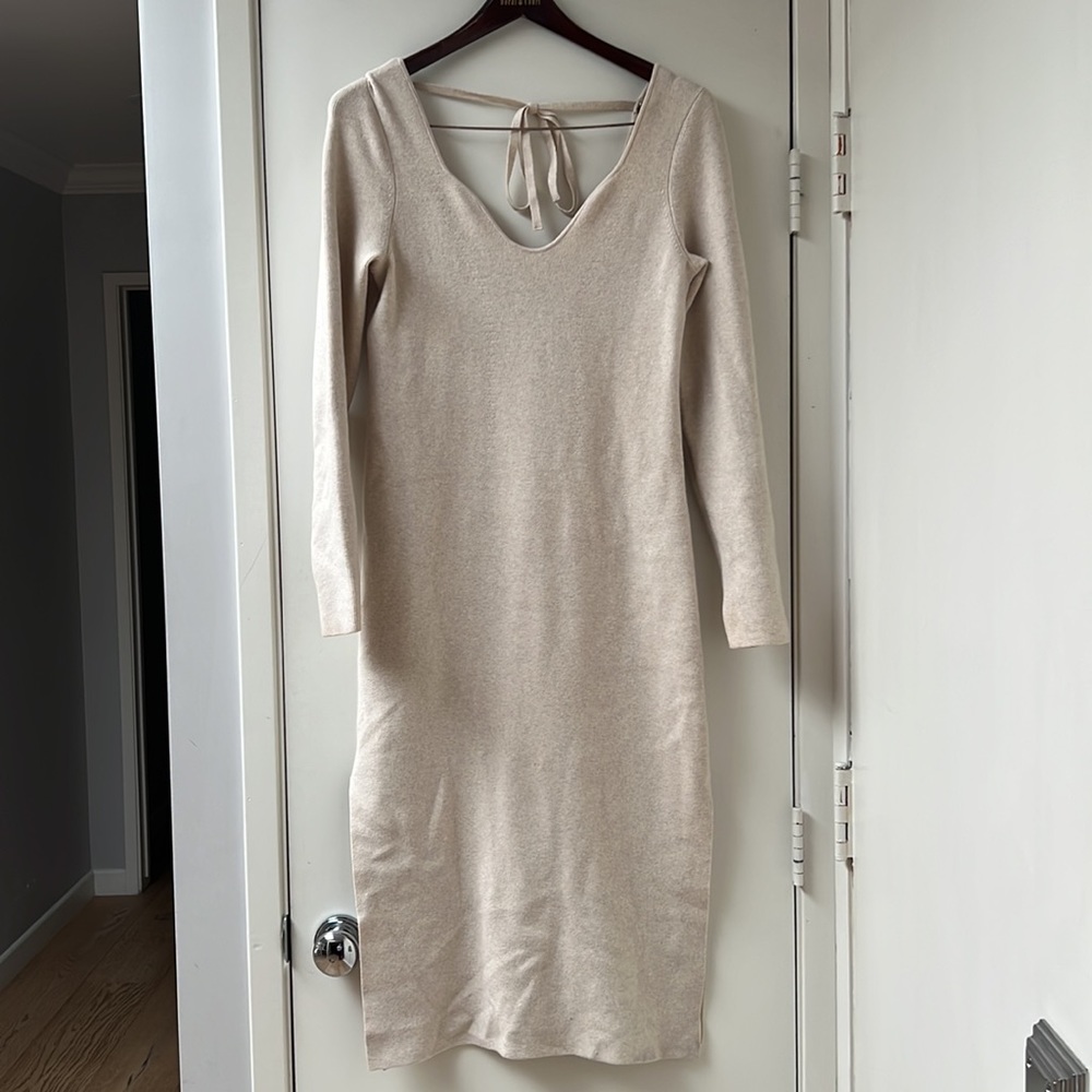 Banana Republic Cream Midi Sweater Dress